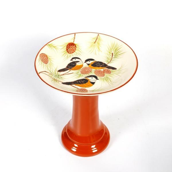 Backyard Birding |  15" Tall Porcelain Birds In Pinetree Birdbath Backyard Birding Backyard Birding