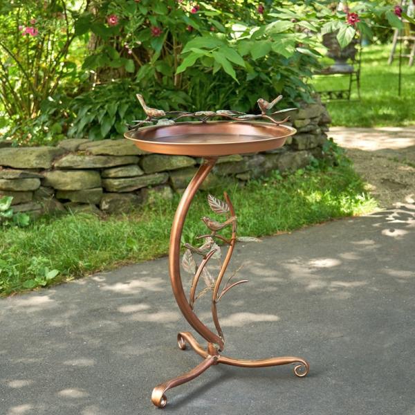 Backyard Birding |  32" Copper-Finished Birdbath With Branch Stand Backyard Birding Backyard Birding