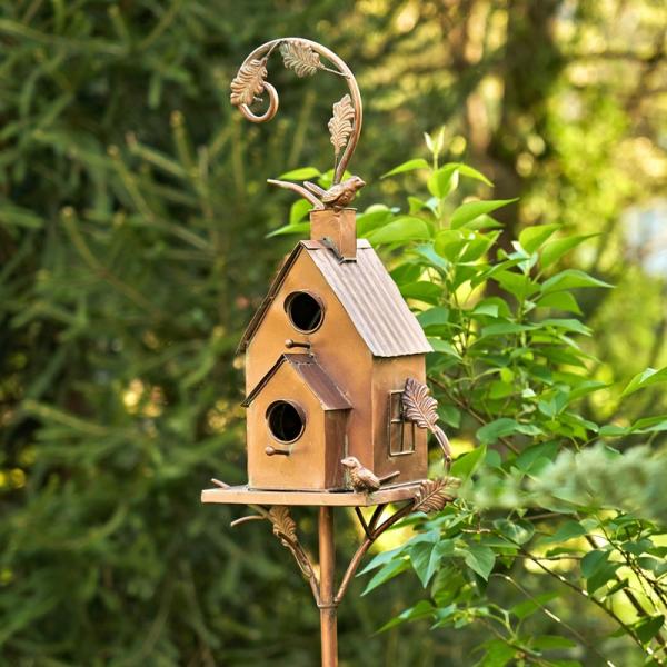 Backyard Birding |  75" Two Tier Copper Finish Birdhouse Backyard Birding Backyard Birding