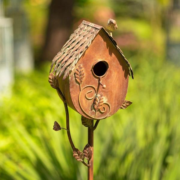 Backyard Birding |  Farm House Country Style Birdhouse Stake Backyard Birding Backyard Birding