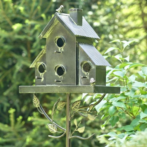 Backyard Birding |  Galvanized Birdhouse With Short Chimney Backyard Birding Backyard Birding