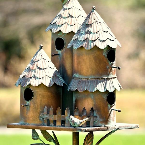 Backyard Birding |  Multi Home Fairytale Style Birdhouse Stake Backyard Birding Backyard Birding