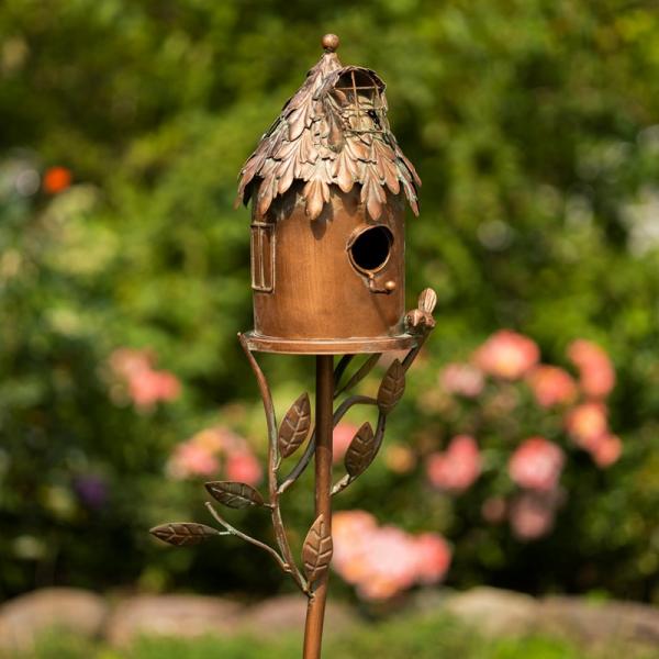 Backyard Birding |  Round Country Style Birdhouse Stake Backyard Birding Backyard Birding