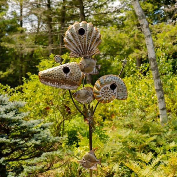 Backyard Birding |  Seashells Birdhouse Stake Backyard Birding Backyard Birding