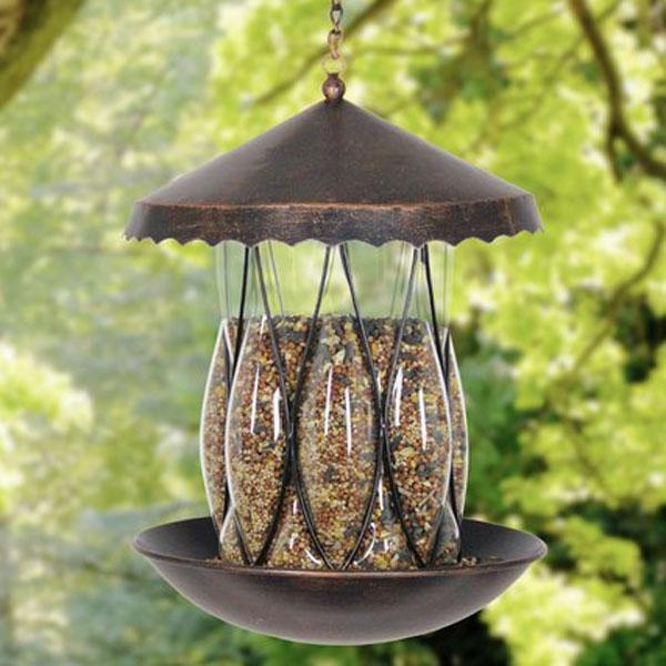 Backyard Birding |  Solar Bronze Bird Feeder – Diamond Glass Backyard Birding Backyard Birding