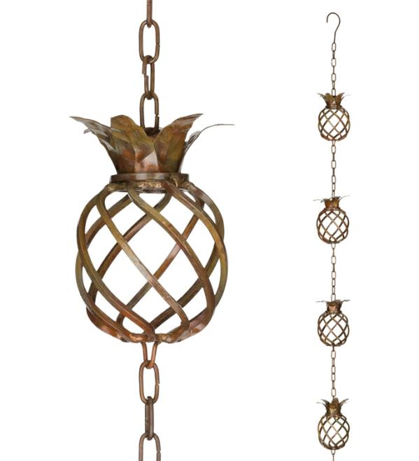 Garden Accents |  100" Pineapple Rain Chains (Set Of 2) Garden Garden Accents