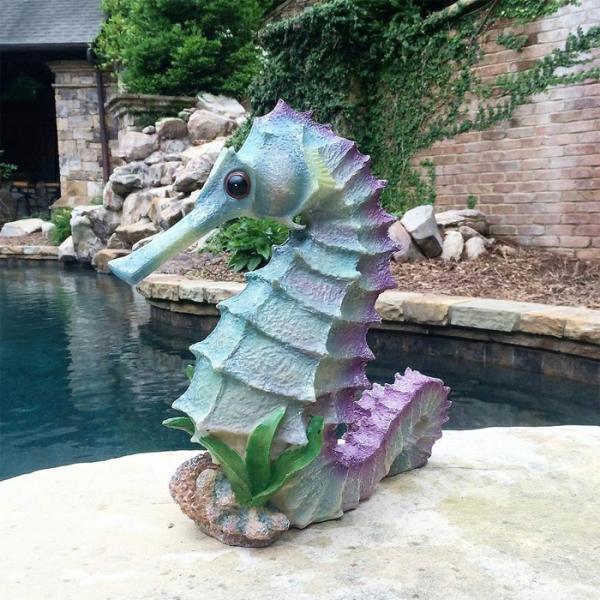 Garden Accents |  14" Magical Seahorse Statue Garden Garden Accents