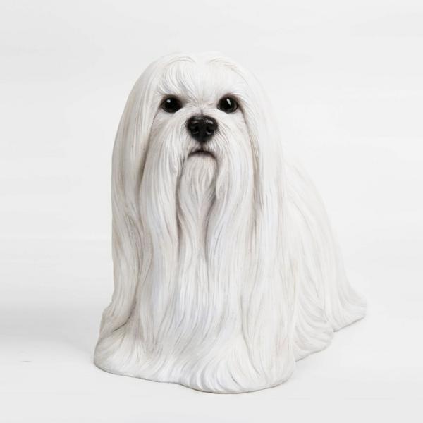 Garden Accents |  14" Maltese Dog Statue "Ultra-Realistic" Garden Garden Accents