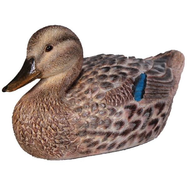 Garden Accents |  16.5" Female Mallard Duck Sculpture – Natural Finish Garden Garden Accents