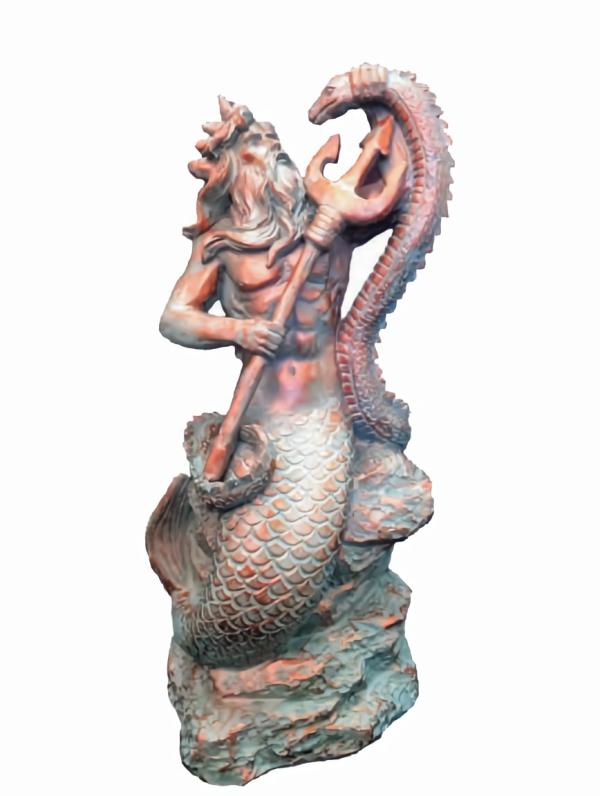 Garden Accents |  16" Poseidon Statue – Bronze Patina Garden Garden Accents