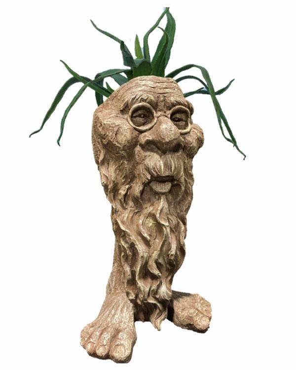 Garden Accents |  18" Great Grandpa "Rip" Face Planter – Stone Wash Garden Garden Accents