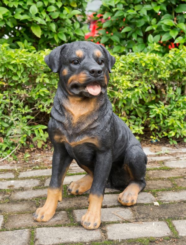 Garden Accents |  21" Rottweiler Sitting "Ultra-Realistic" Garden Garden Accents