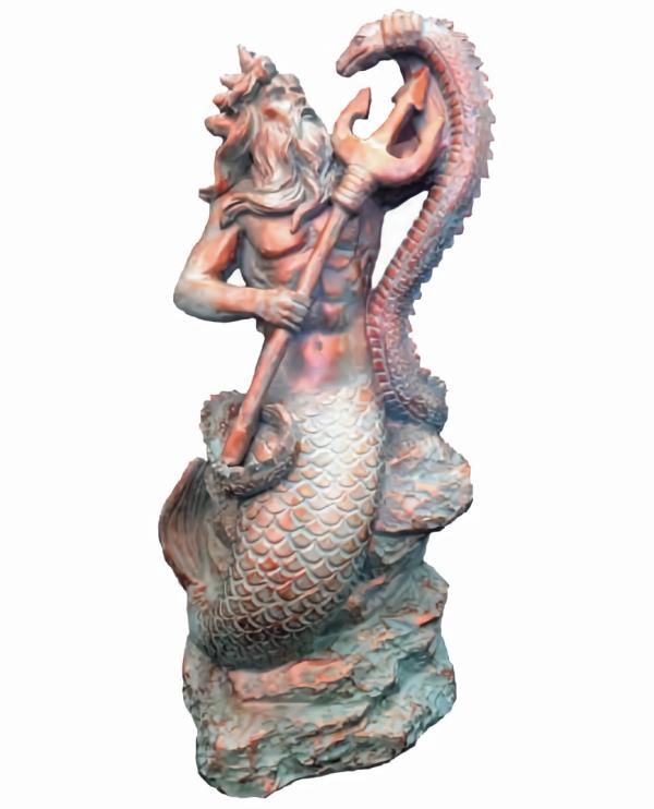 Garden Accents |  22" Poseidon Statue – Bronze Patina Garden Garden Accents