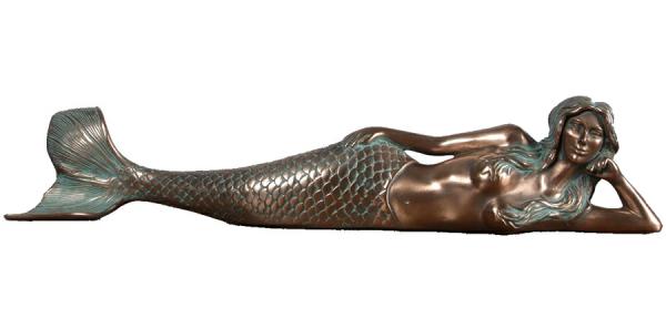 Garden Accents |  25" Dreamy Mermaid Lying Statue – Verdy Bronze Finish Garden Garden Accents