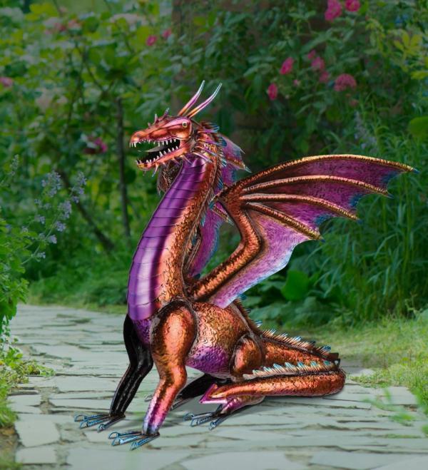 Garden Accents |  30" Red Dragon Decor Garden Garden Accents