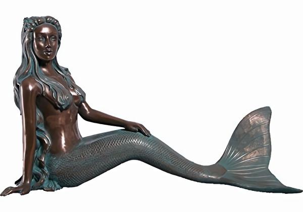 Garden Accents |  30" Sexy "Nerissa" Sea Mermaid – Verde Bronze Garden Garden Accents