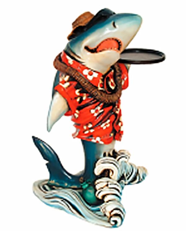 Garden Accents |  35" Large Shark Butler Statue Garden Garden Accents