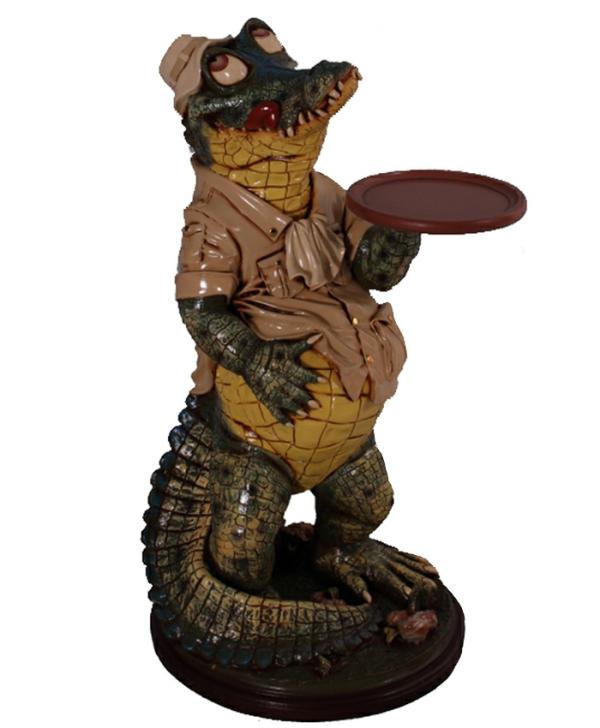 Garden Accents |  38" Crocodile Butler Statue Garden Garden Accents