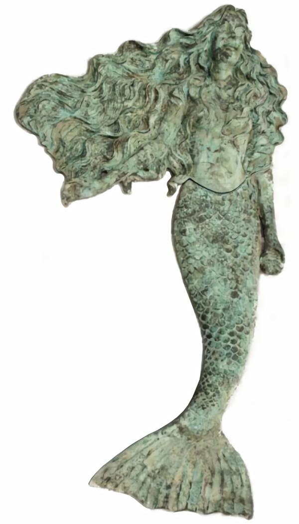 Garden Accents |  56" Wall Mermaid – Shipwreck Finish Garden Garden Accents