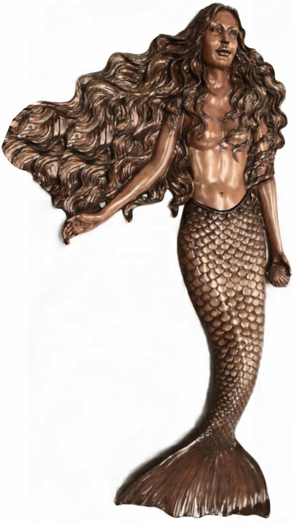 Garden Accents |  56" Wall Mermaid – Wood Finish Garden Garden Accents