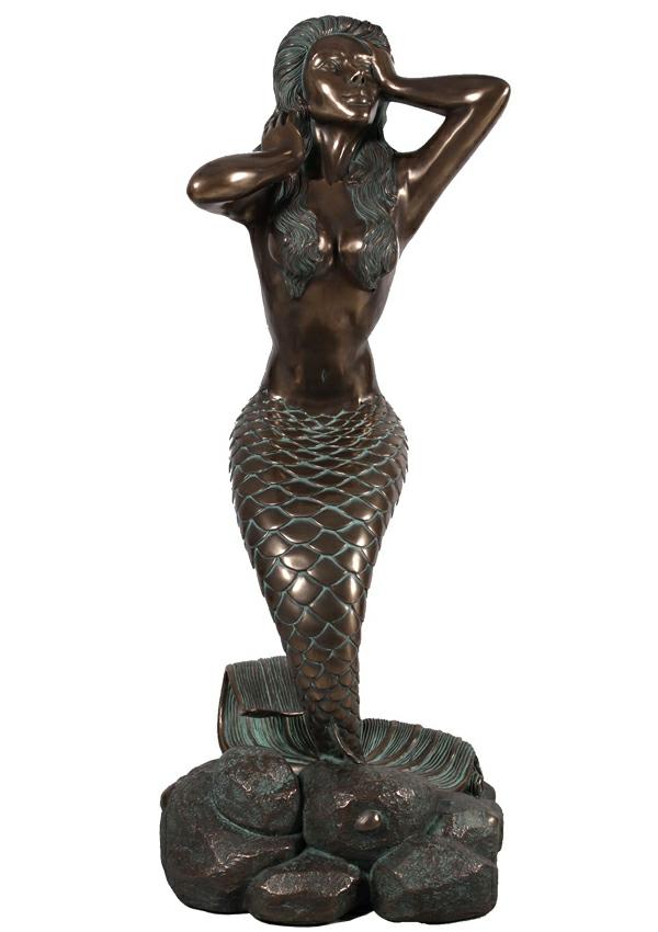 Garden Accents |  59" Standing Mermaid Goddess Garden Garden Accents