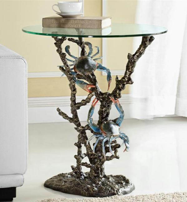 Garden Accents |  Crabs & Coral End Table Garden Garden Accents