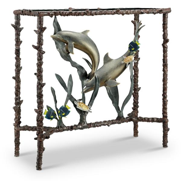 Garden Accents |  Dolphin Duo Lobby Table Garden Garden Accents