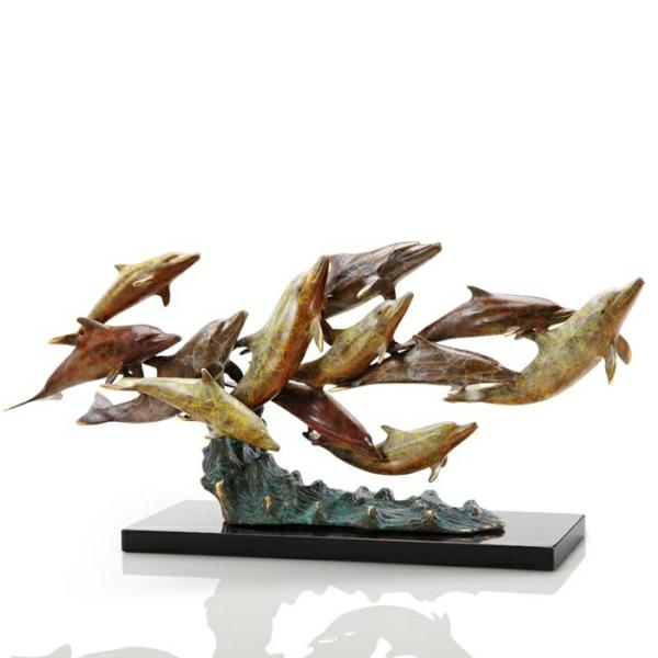 Garden Accents |  Dozen Swimming Dolphins Sculpture Garden Garden Accents