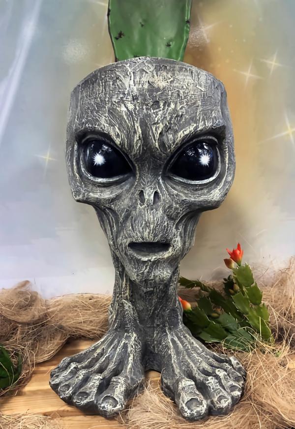 Garden Accents |  Father "Cosmo" Alien Planter – Gray Finish Garden Garden Accents