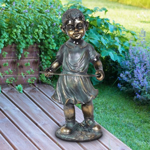 Garden Accents |  Hula Hooping Girl Statue Garden Garden Accents