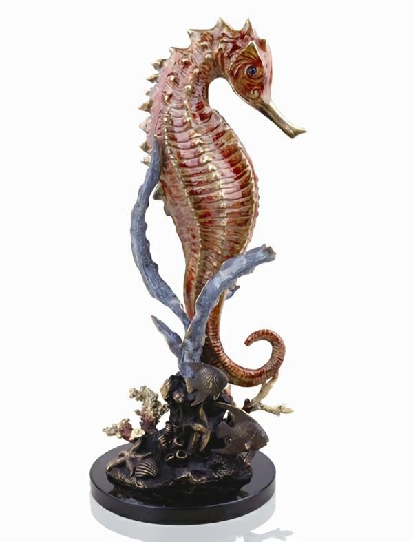 Garden Accents |  Large Seahorse With Coral Statue Garden Garden Accents