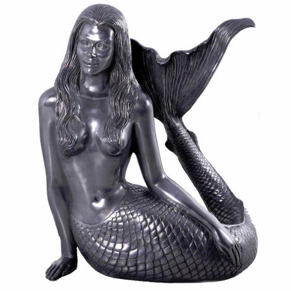 Garden Accents |  Large Sultry Mermaid Statue – Aluminum Finish Garden Garden Accents