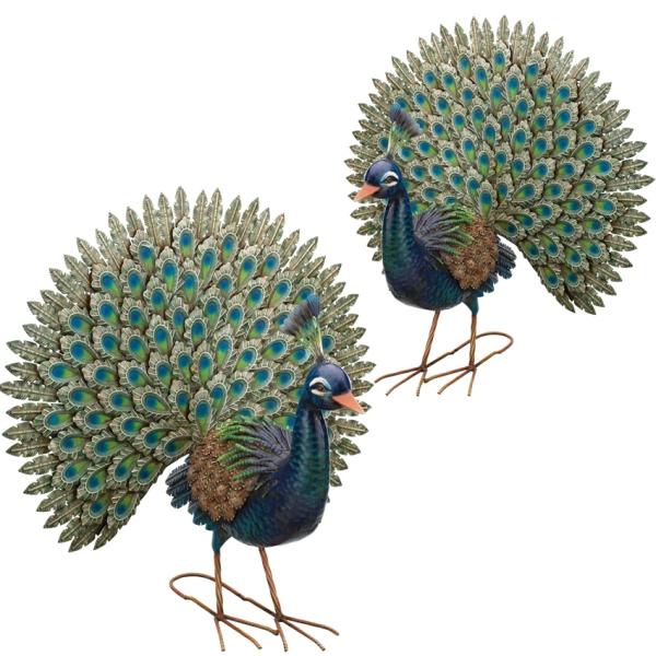 Garden Accents |  Majestic Peacocks (Set Of 2) Garden Garden Accents