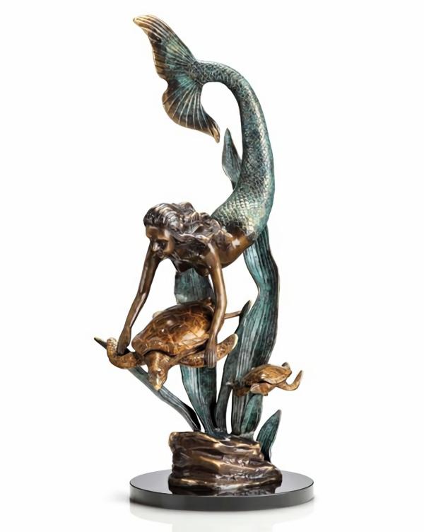 Garden Accents |  "Ocean Explorers" Mermaid & Turtles Sculpture Garden Garden Accents