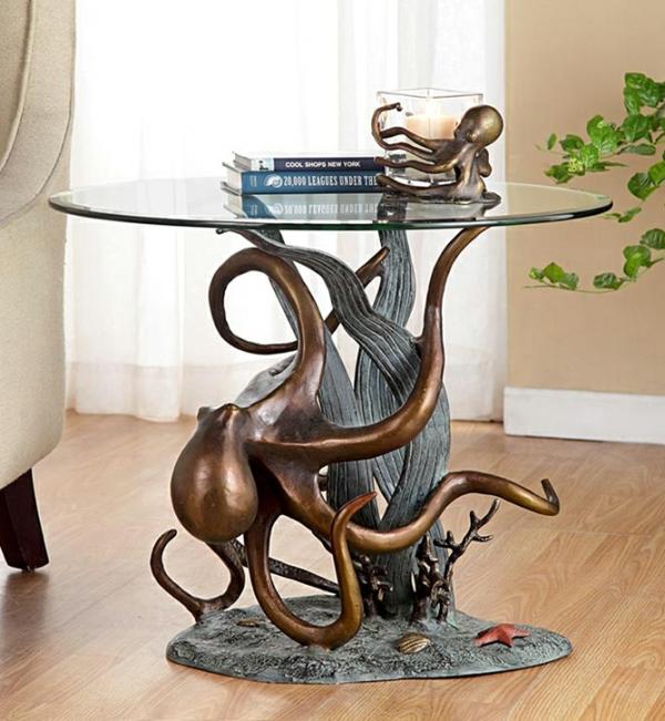 Garden Accents |  Octopus And Sea Grass End Table Garden Garden Accents