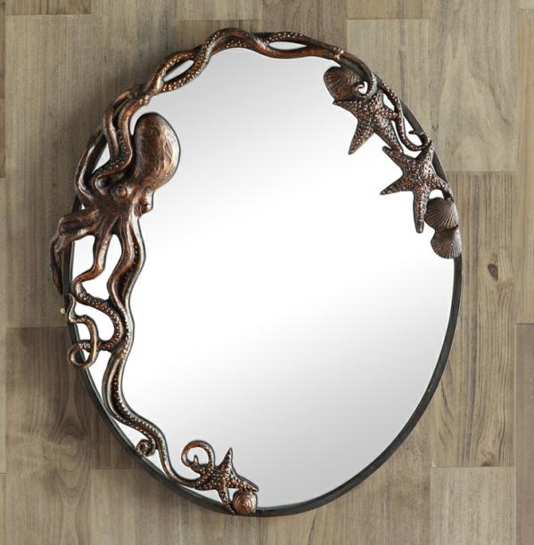 Garden Accents |  Octopus Oval Wall Mirror Garden Garden Accents