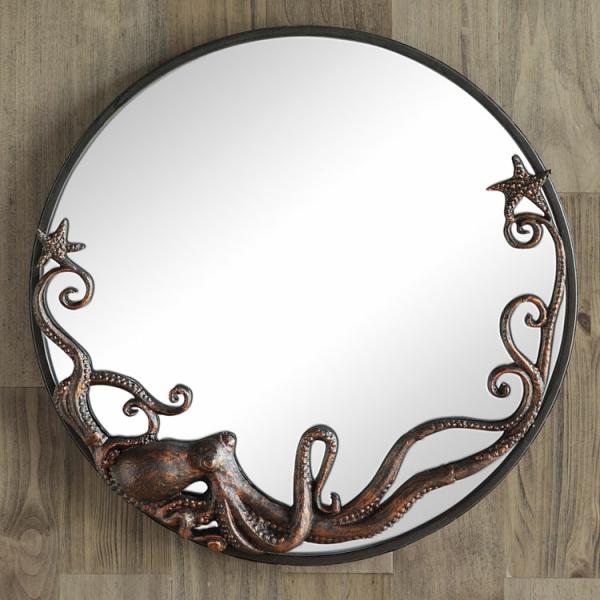 Garden Accents |  Octopus Round Wall Mirror Garden Garden Accents