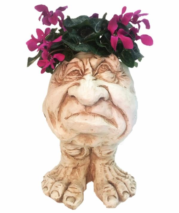 Garden Accents |  Ole Grumpy Face Planter – Antique Finish Garden Garden Accents