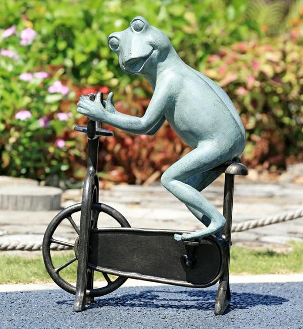 Garden Accents |  Peloton Workout Frog Sculpture Garden Garden Accents