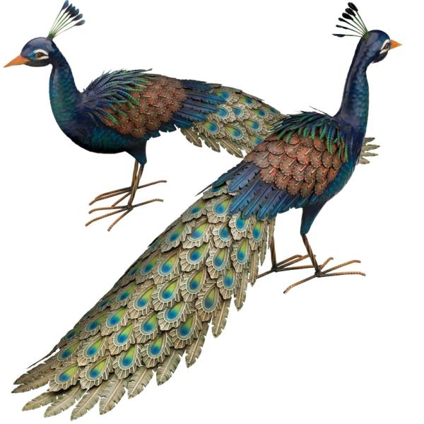 Garden Accents |  Roaming Peacocks (Set Of 2) Garden Garden Accents