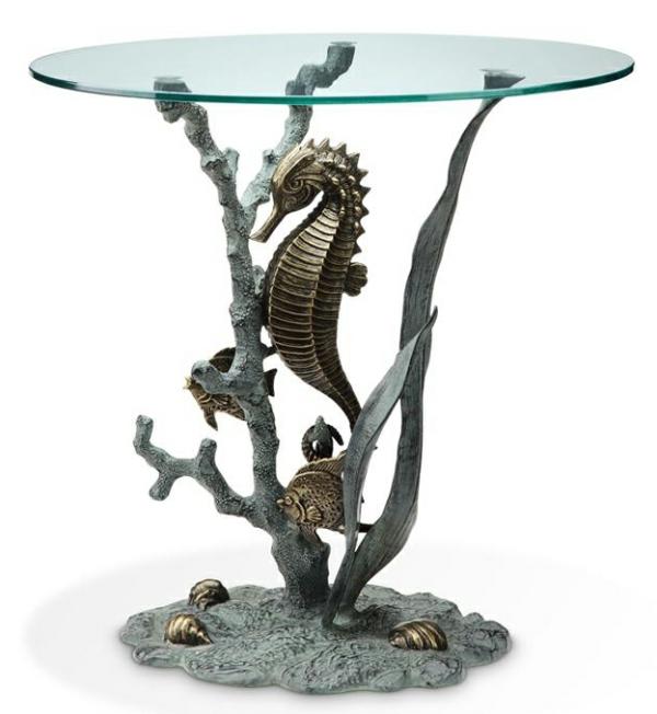 Garden Accents |  Royal Seahorse End Table Garden Garden Accents