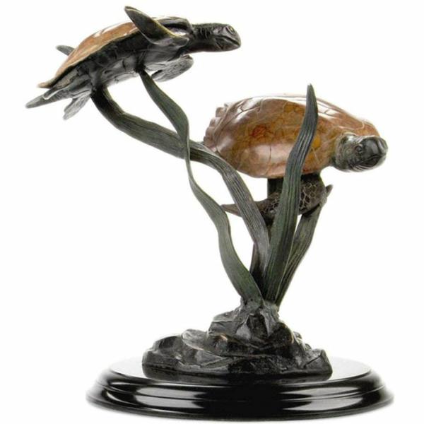 Garden Accents |  Sea Grass Tango (Double Turtle) Statue Garden Garden Accents