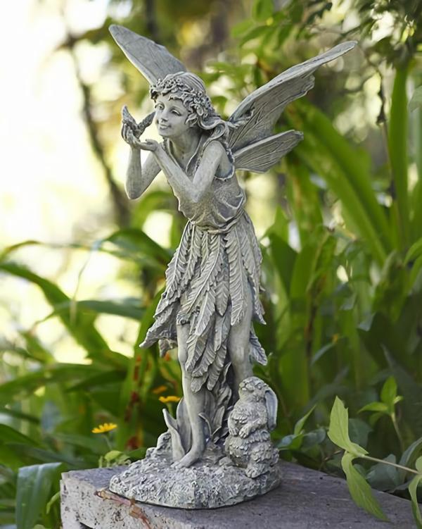 Garden Fairies |  Fairy Statue W/ Bird & Rabbit Garden Garden Fairies