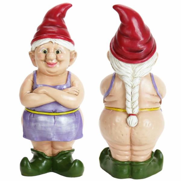 Garden Gnomes |  14" Female Naked Gnome Garden Garden Gnomes