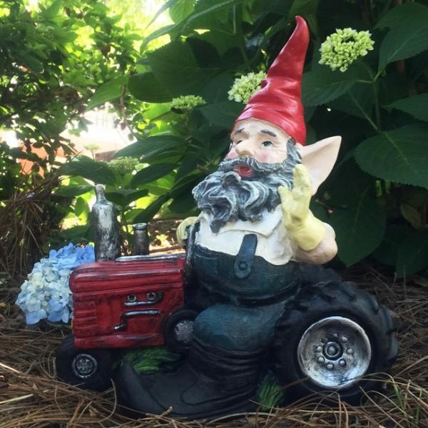 Garden Gnomes |  Farmer Gnome On Tractor Garden Garden Gnomes