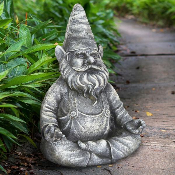 Garden Gnomes |  Gray Gnamaste Garden Gnome Garden Garden Gnomes