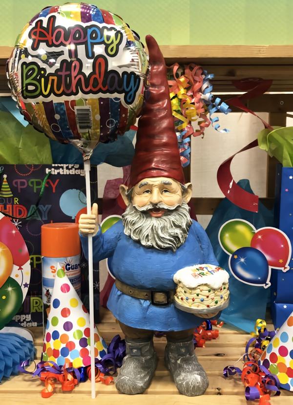 Garden Gnomes |  Happy Birthday Gnome W/Balloon! Garden Garden Gnomes