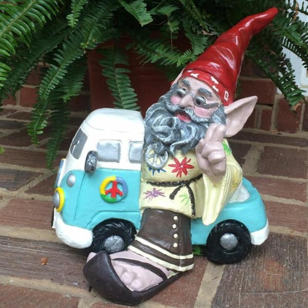 Garden Gnomes |  Hippie Gnome In Vw Bus Garden Garden Gnomes