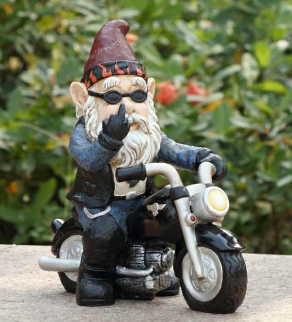 Garden Gnomes |  Road Rage Biker Gnome Garden Garden Gnomes