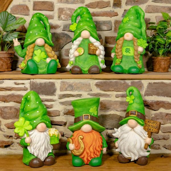 Garden Gnomes |  Saint Patrick’s Day Garden Gnomes (Set Of 6) Garden Garden Gnomes